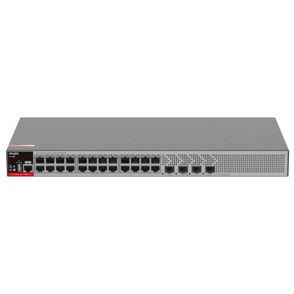 Комутатор 28 портів керований · Ruijie RG-S2915-24GT4MS-P-L PoE+ Layer 2+