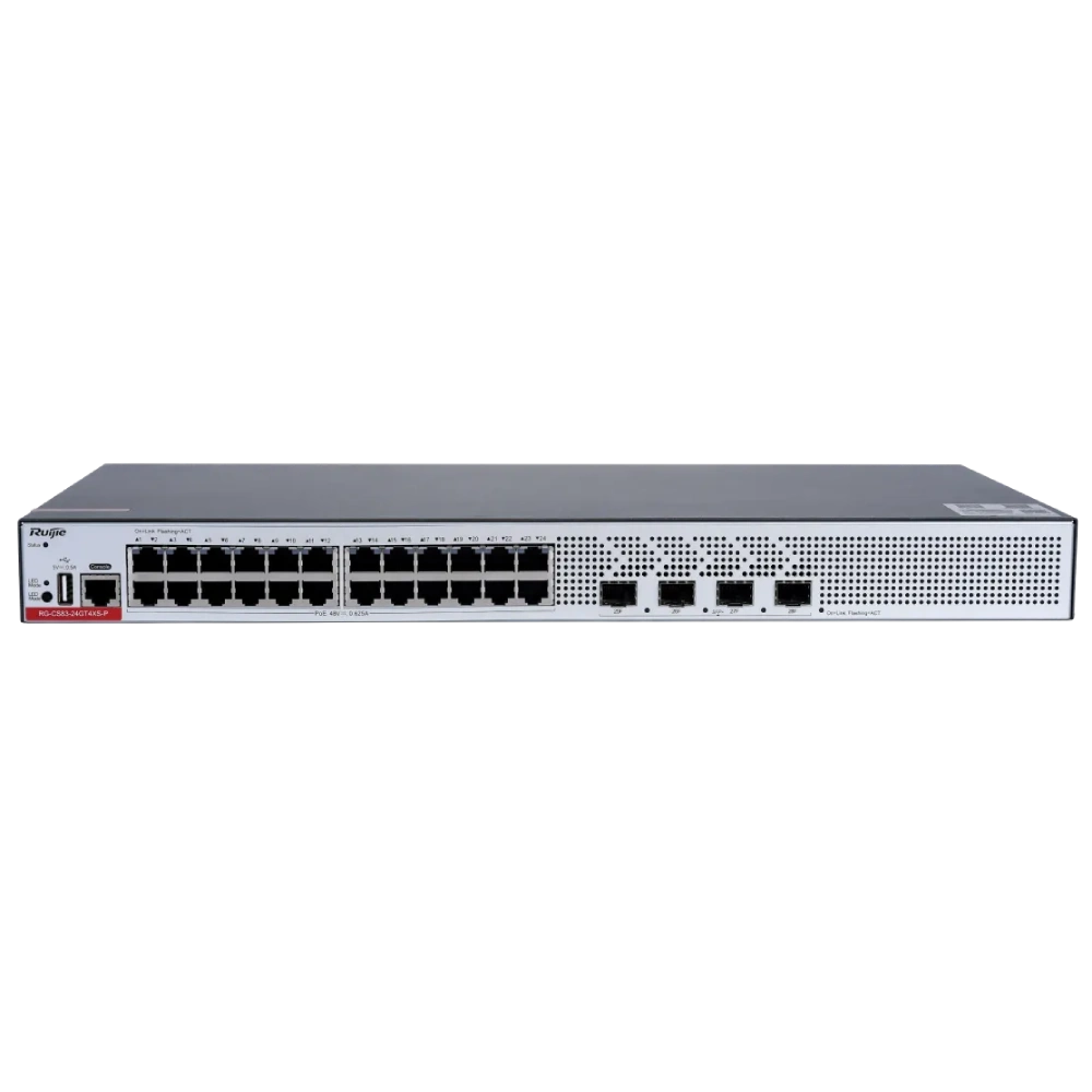 Комутатор 24 порти керований · Ruijie RG-CS83-24GT4XS-P L3 POE