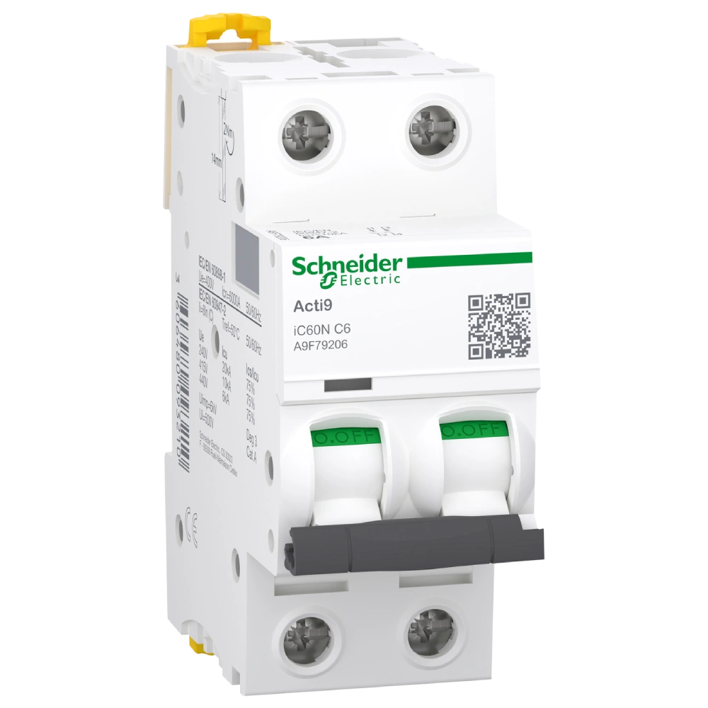 Автоматичний вимикач · Schneider Electric A9F79206 Acti9 iC60 2P 6A C