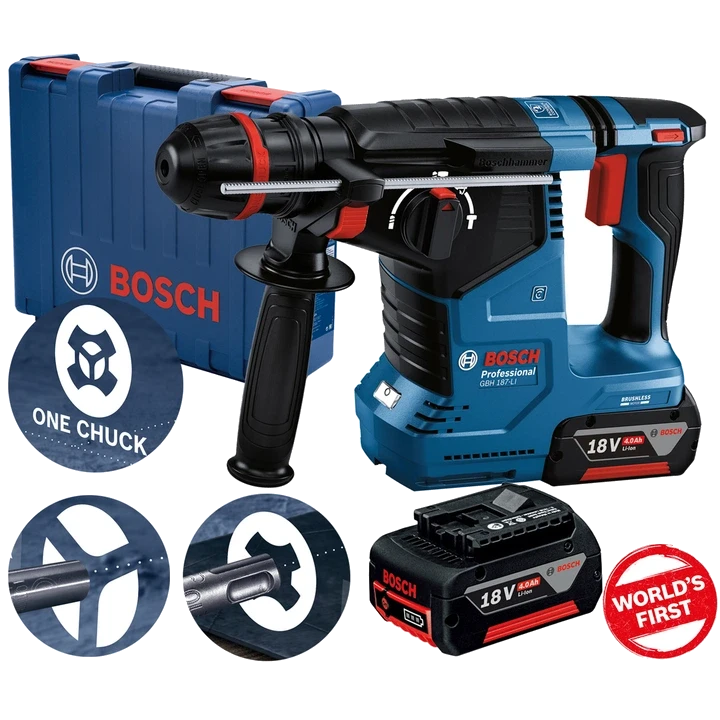 Акумуляторний перфоратор з SDS plus · Bosch GBH 187-LI (0611923121)
