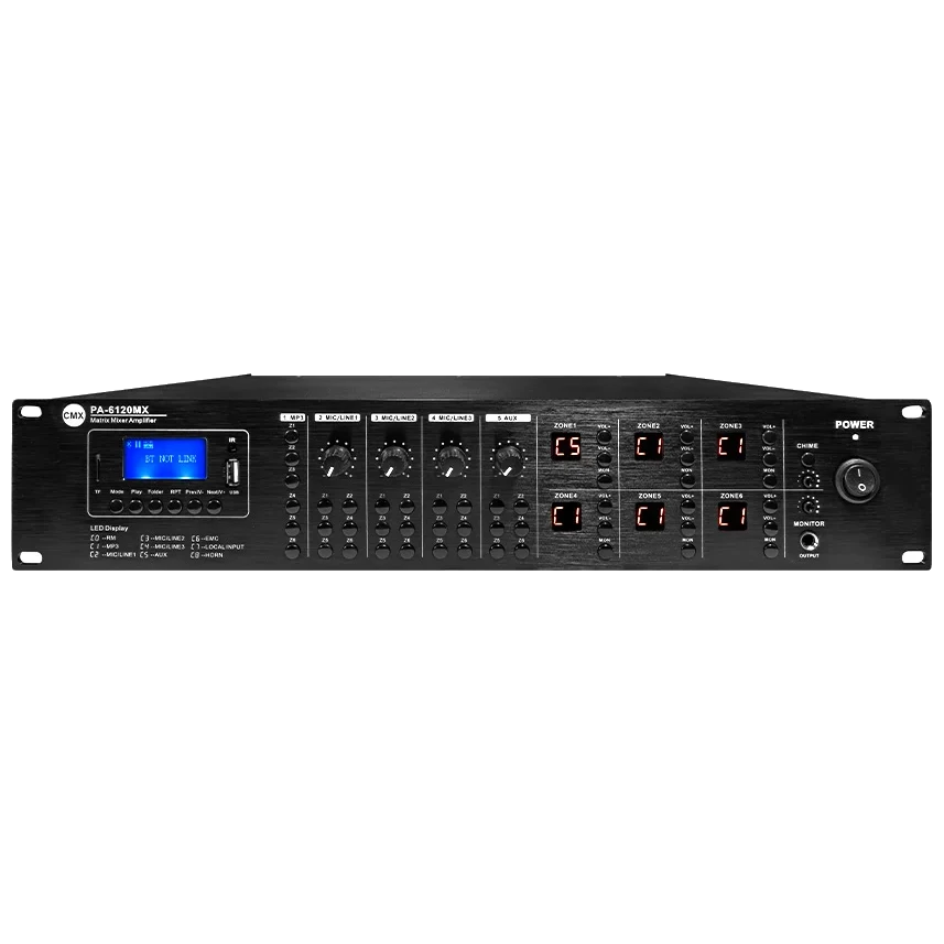 Матричний мікшуючий підсилювач · CMX PA-6120MX 6 зон, 6*120 Вт, 19"