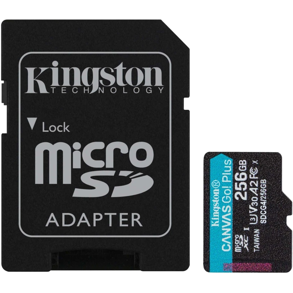 Модуль флеш-пам'яті · Kingston 256GB microSDXC Canvas Go Plus Gen4 A2 U3 V30 Card + Adapter