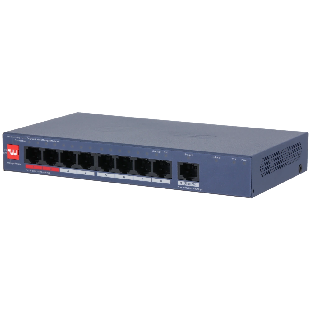 Комутатор 8 портів керований · Dahua DH-CS4009-8ET1GT-110