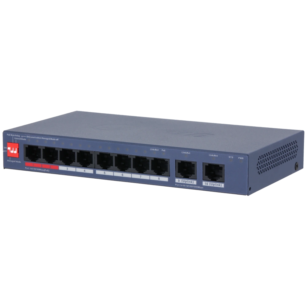 Комутатор 8 портів керований · Dahua DH-CS4010-8ET2GT-110