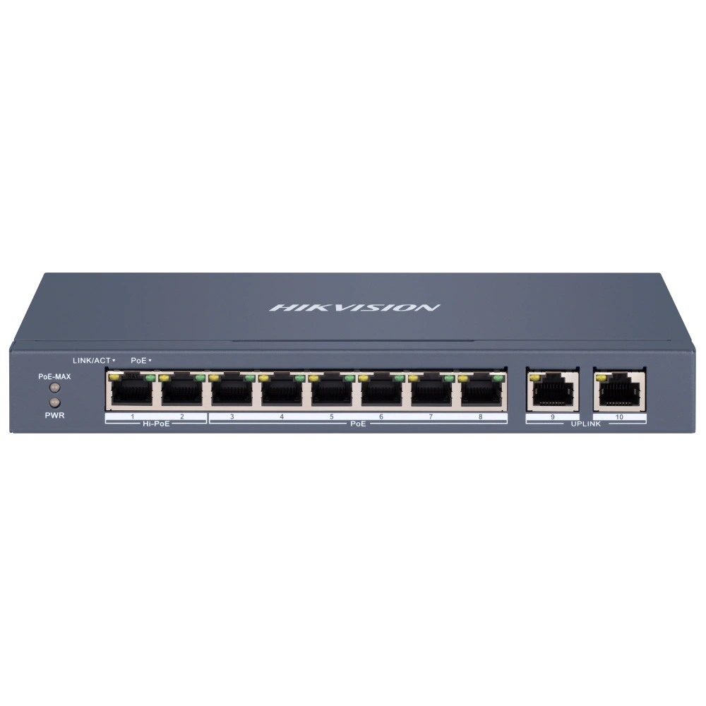Комутатор 10 портів керований · Hikvision DS-3E1310HP-EI