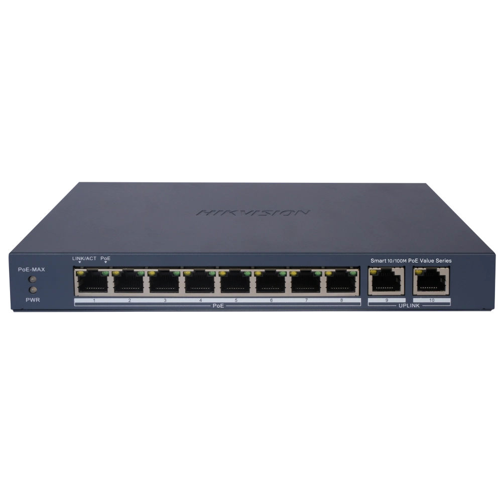 Комутатор 10 портів керований · Hikvision DS-3E1310P-EI/MPoE