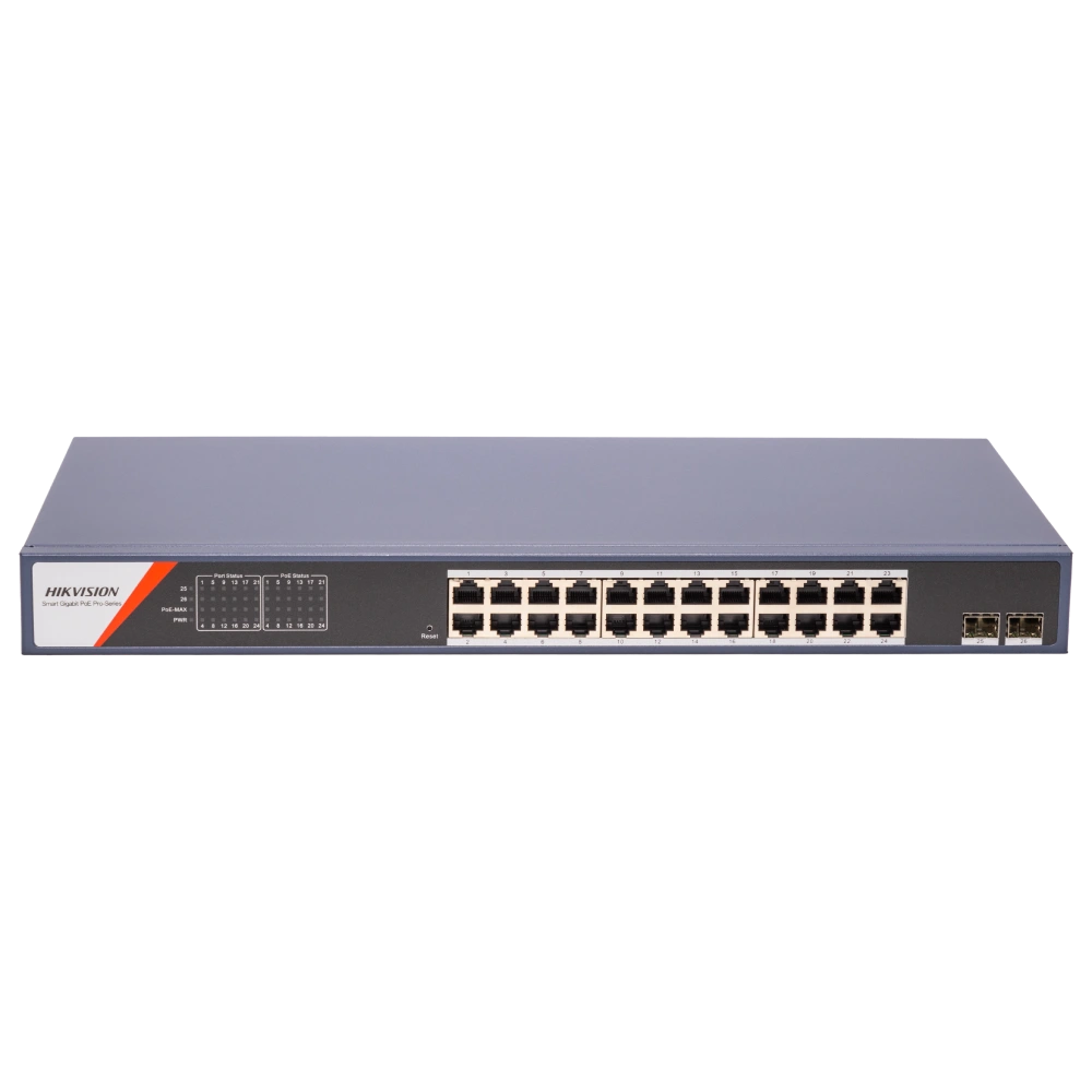 Комутатор 24 порти керований · Hikvision DS-3E1526P-SI-24P2F