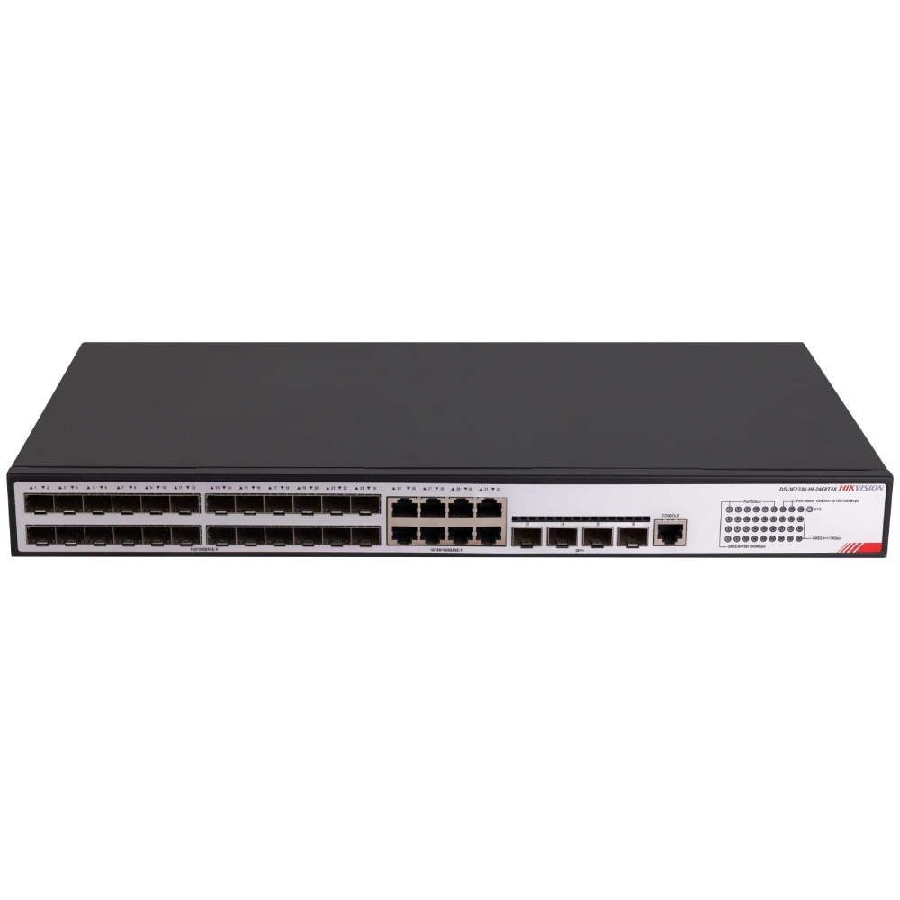Комутатор 32 порта керований · Hikvision DS-3E2736-HI-24F8T4X
