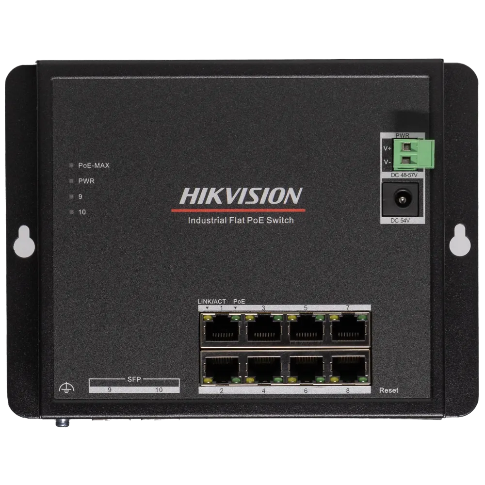 Комутатор 8 портів керований · Hikvision DS-3T1510P-SI-FLT/No Power unit (без блока живлення)