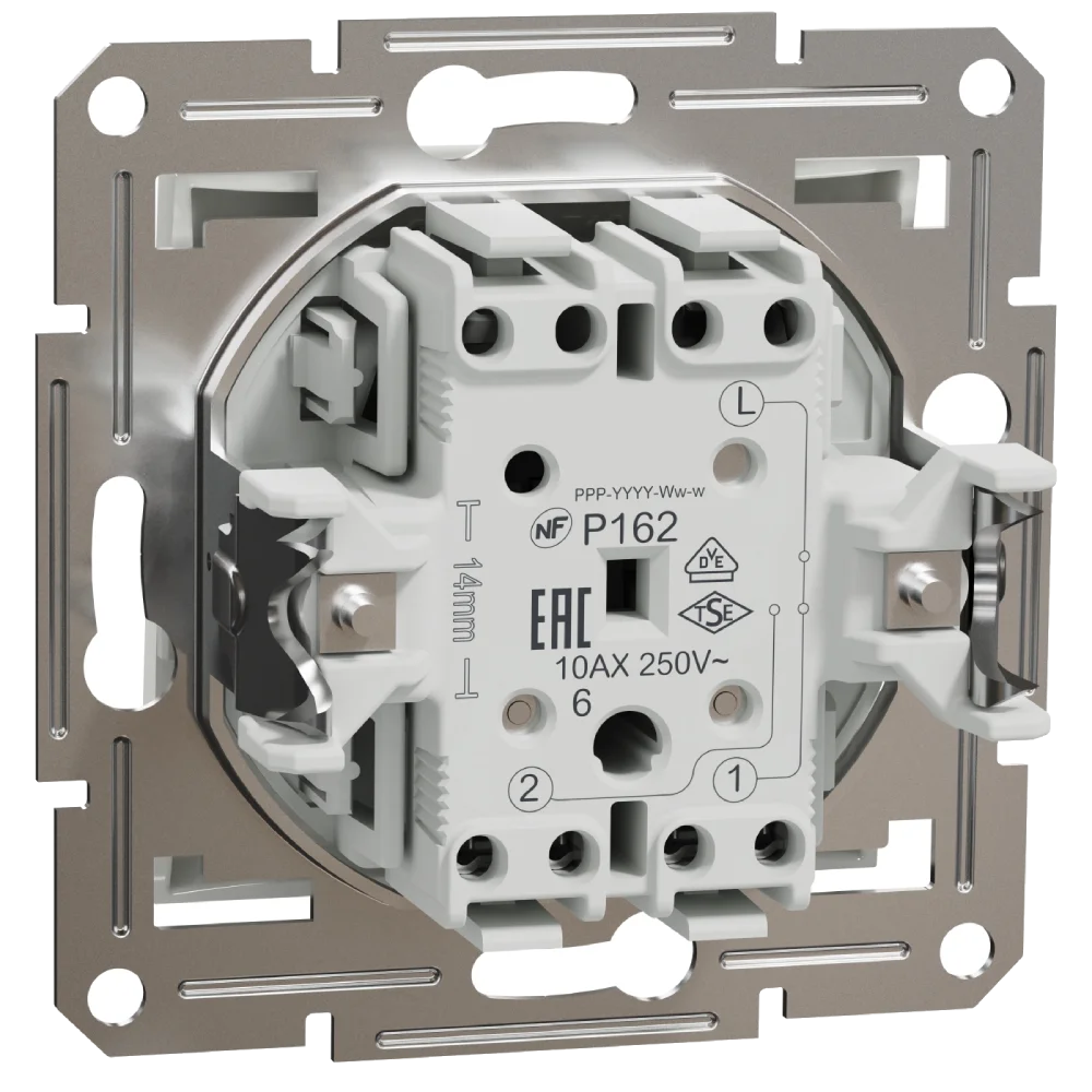 Перемикач прохідний 1-клавішний · Schneider Electric EPH0470121 Asfora