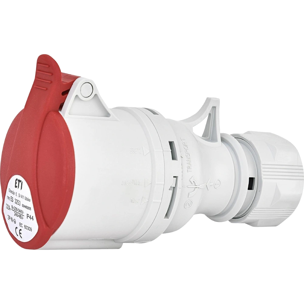 Розетка кабельна · ЕТІ ES-3253 IP44 32A 400V 3P+N+PE