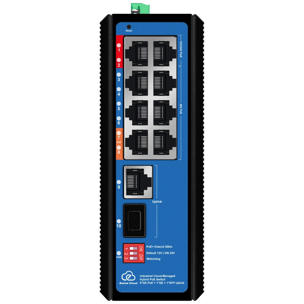 Комутатор 10 портів керований хмарно · Ewind EW-EPIS3910SH-8GE AI PoE