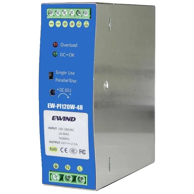 Блок живлення · Ewind EW-PI120W-48 на DIN-рейку 120 Вт/48 В