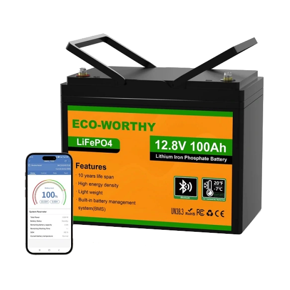 Акумуляторна батарея · Eco-Worthy LiFePO4 12V 100Ah bluetooth