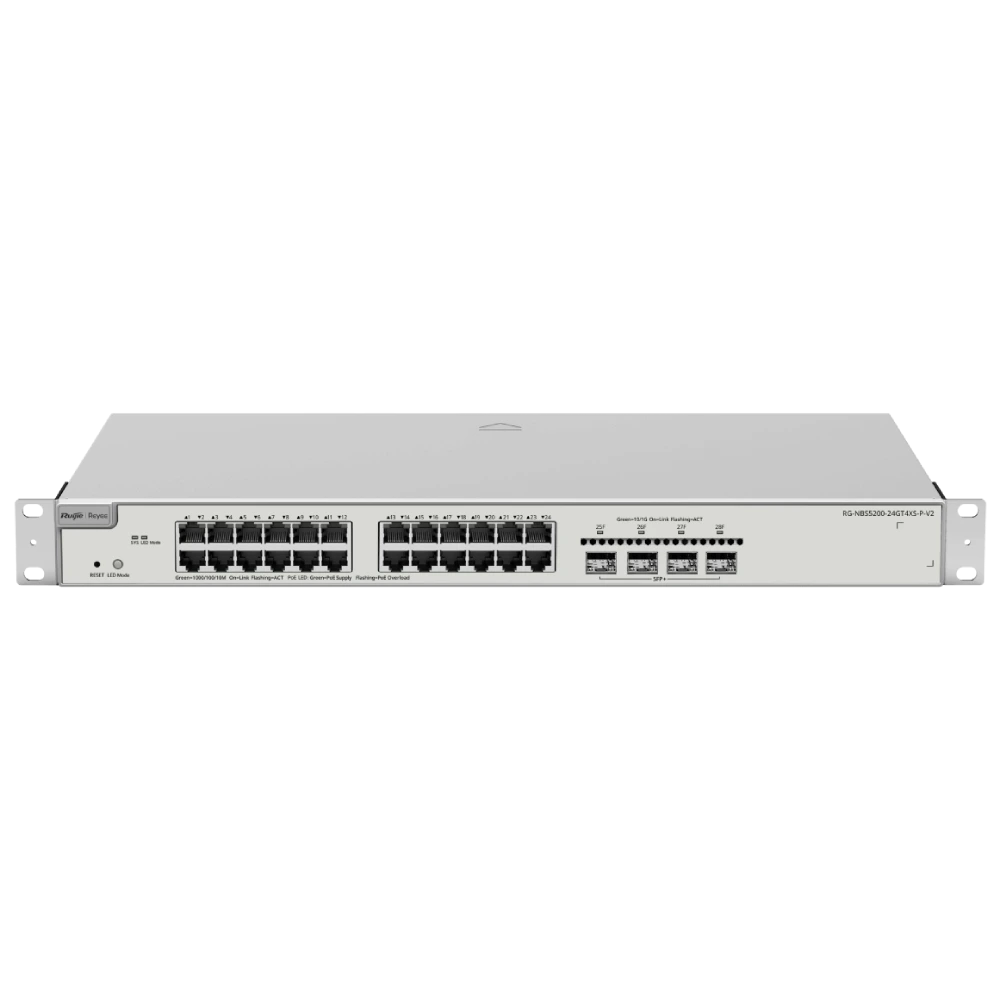Комутатор 24 порти керований · Ruijie Reyee RG-NBS5200-24GT4XS-P-V2 L3 POE