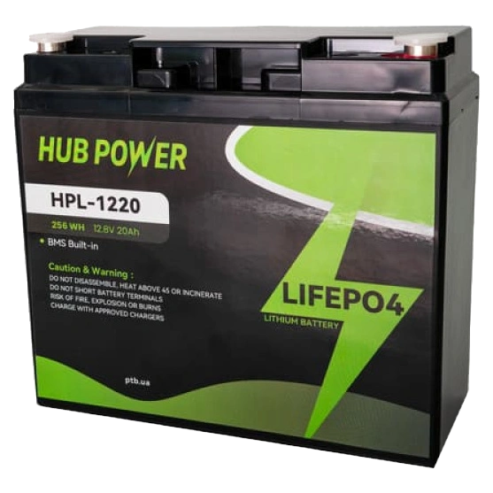 Акумуляторна батарея · Hub Power HPL-1220 LiFePO4 12В/20А•г