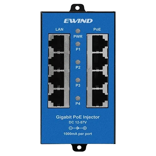 Інжектор PoE 4-портовий · Ewind EW-PSE304CG