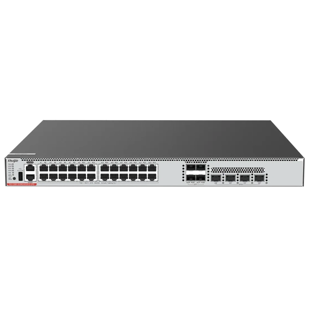 Комутатор 24 порти керований · Ruijie RG-CS86-24XMG4XS4VS-UPD POE Full 1GE/2.5GE/5GE/10GE