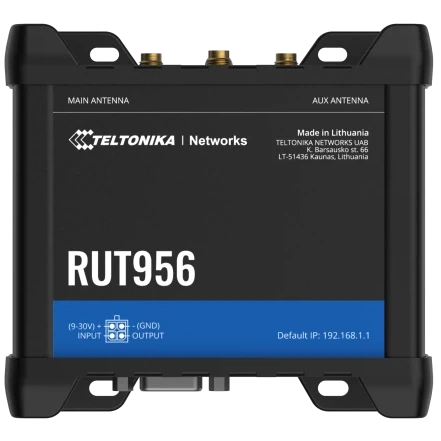 Промисловий стільниковий маршрутизатор · Teltonika RUT956 з 4G LTE, Wi-Fi, RS-232, RS-485