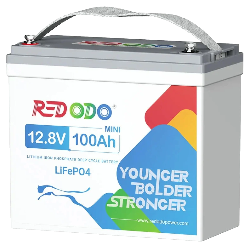 Літієва акумуляторна батарея · Redodo 12.8V 100Ah Mini 1280Вт•г LiFePO4