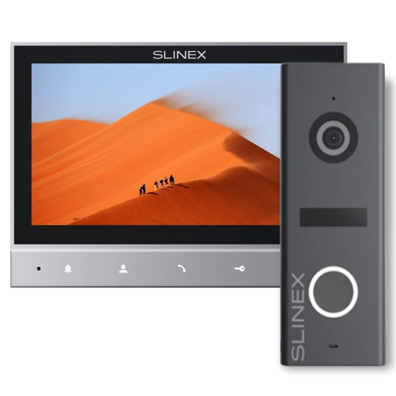 Комплект відеодомофон + панель виклику · Slinex SK 7 Cloud (Slinex SK 7 Cloud grey + ML-17HD graphite)