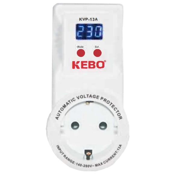 Реле напруги в розетку · KEBO KVP-13A 2-13A 140-260V