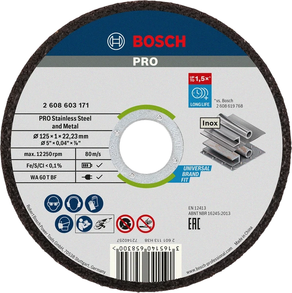 Коло відрізне · Bosch PRO for Inox 125×1 мм