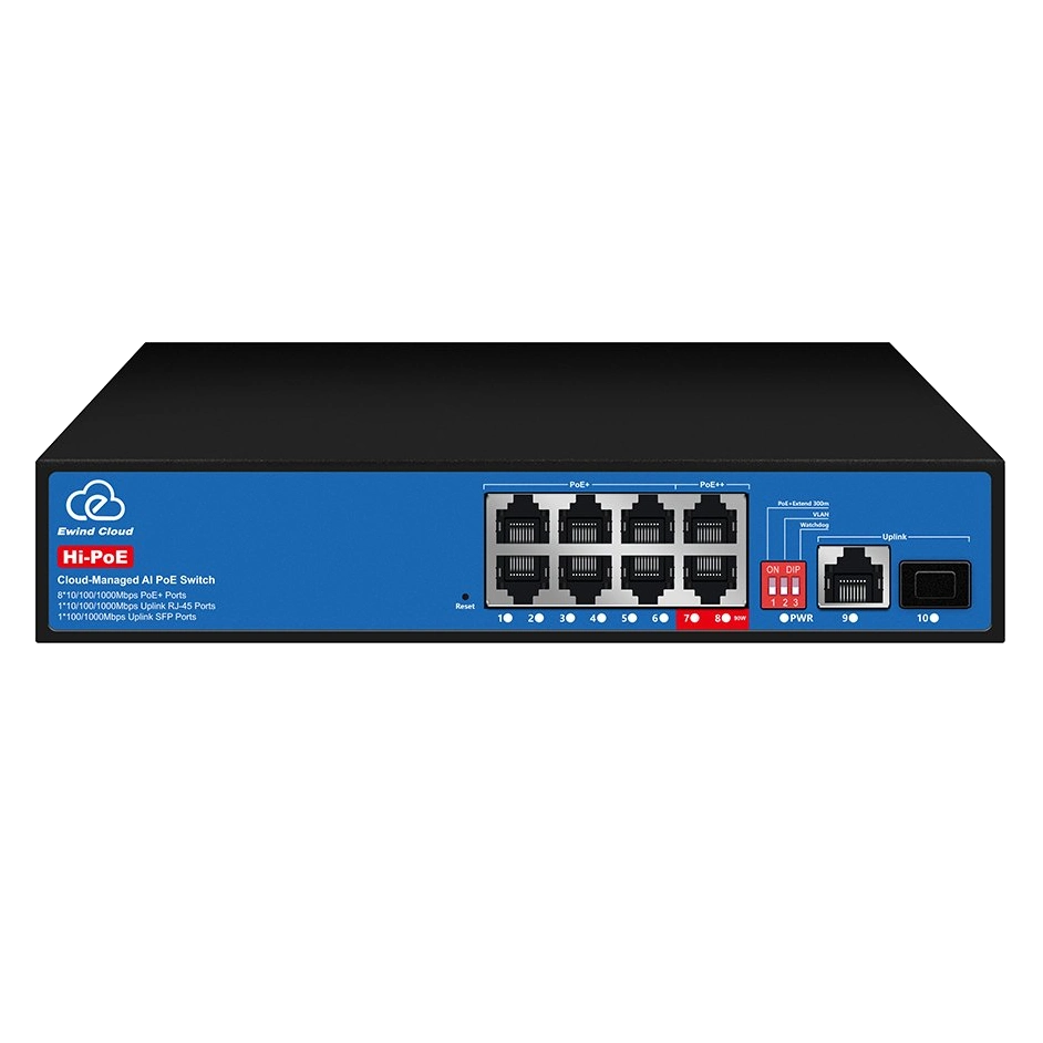 Комутатор 10 портів керований хмарно · Ewind EW-ES3010CGSH-AP AI PoE