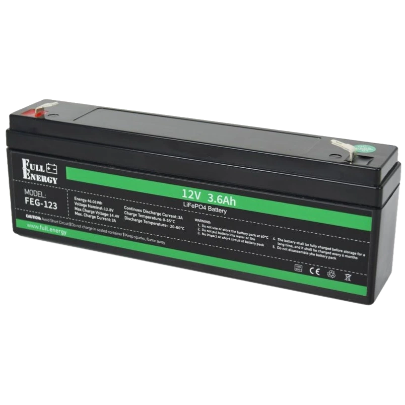 Акумулятор LiFePO4 12В 3А•г · Full Energy FEG-123
