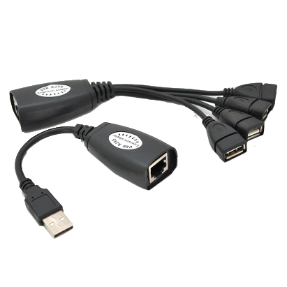Подовжувач USB 2.0 сигналу F/UTP · RJ-45 to AM + RJ-45 to 4xAF 50 м