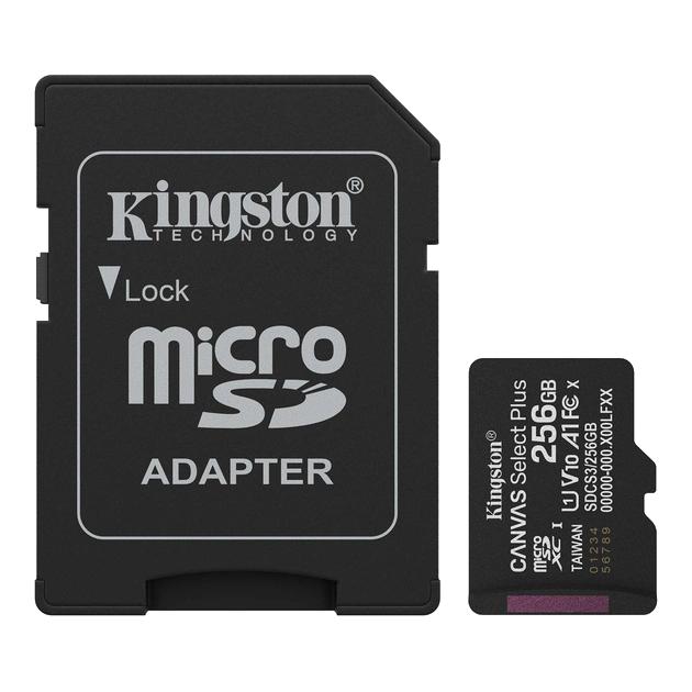 Карта пам'яті · Kingston microSD 256GB C10 UHS-I A1 V10 R150MB/s + SD