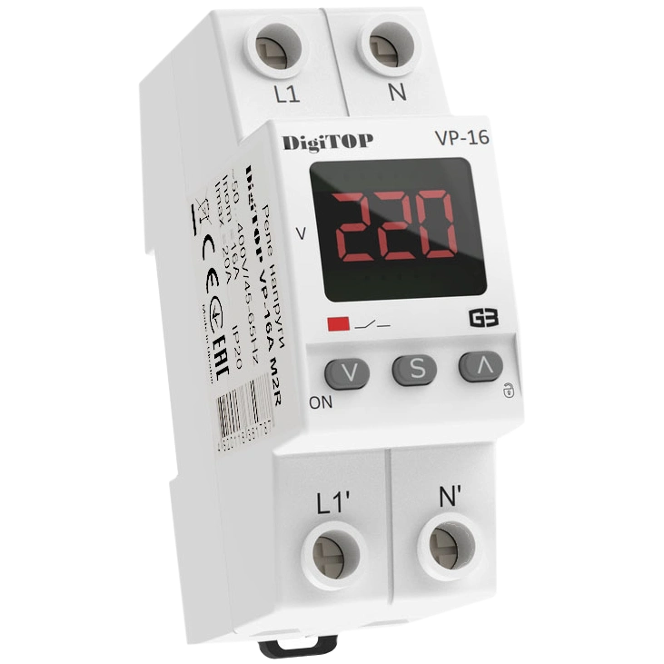 Реле напруги · DigiTOP VP-16A M2R