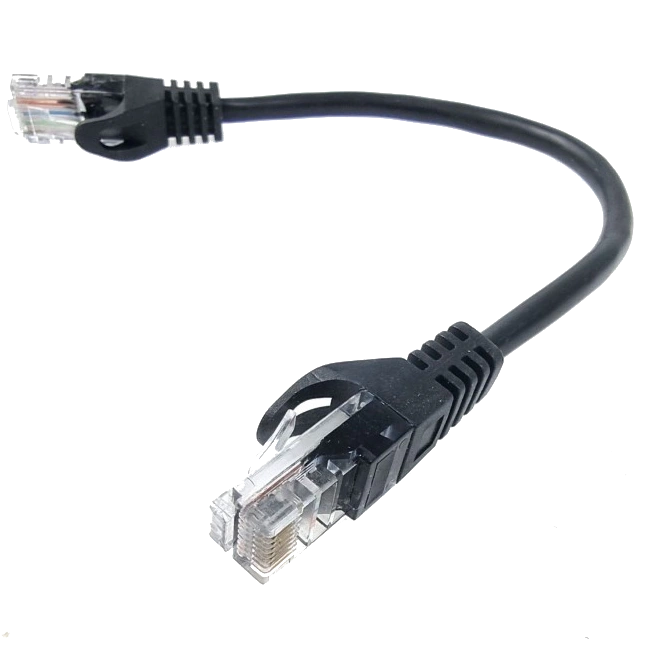 Патч-корд литий чорний · 5е UTP RJ45 0.25м