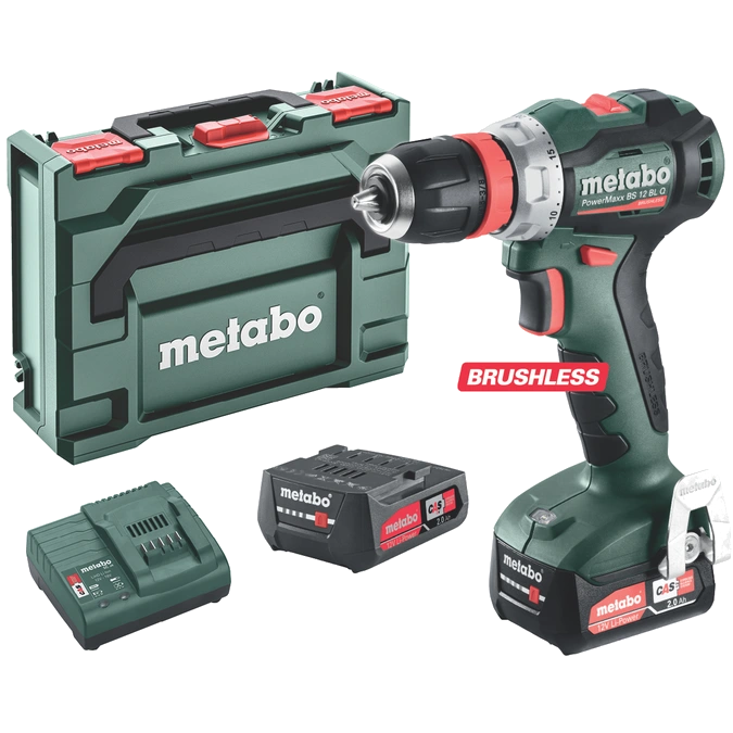Акумуляторний безщітковий дриль-шуруповерт · Metabo PowerMaxx BS 12 BL Q 12V 2x2Ah Li-Power (601045500)