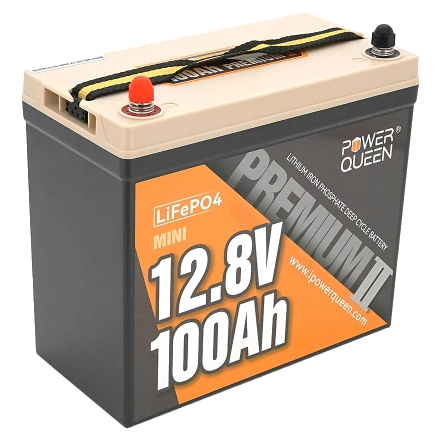 Аккумуляторна батарея · Power Queen LiFePO4 12.8В 100А•г Mini 1280Вт•г