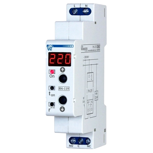 Реле напруги · Новатек-Електро РН-119 16A 3.6kVA