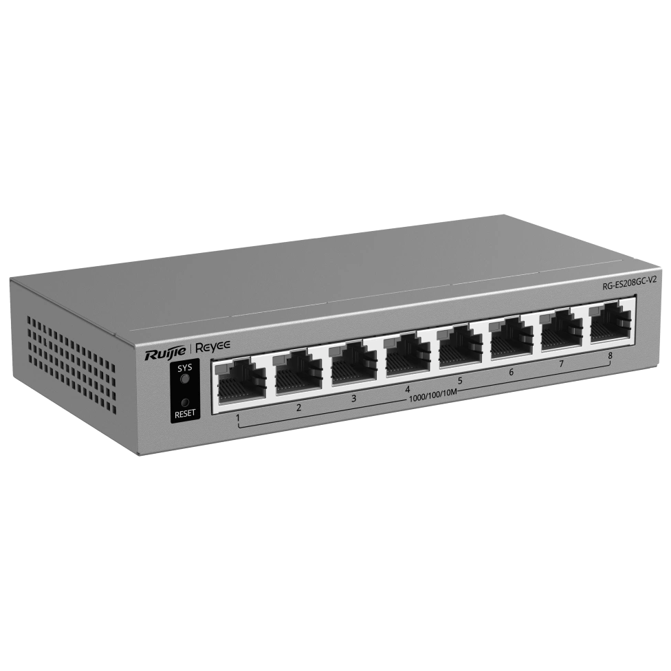 Комутатор 8 портів керований · Ruijie Reyee RG-ES208GC-V2