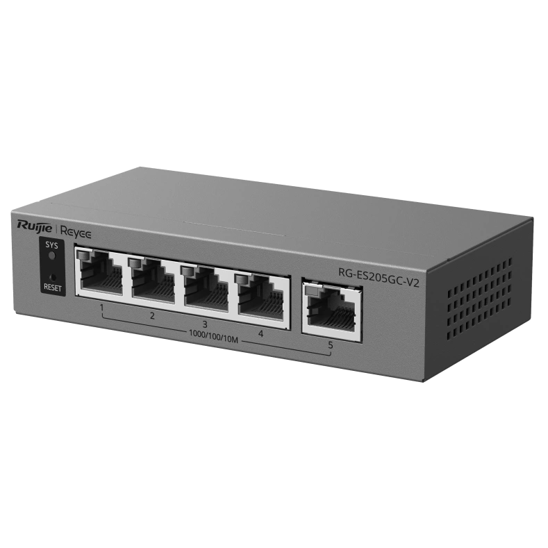 Комутатор 5 портів керований хмарно · Ruijie Reyee RG-ES205GC-V2
