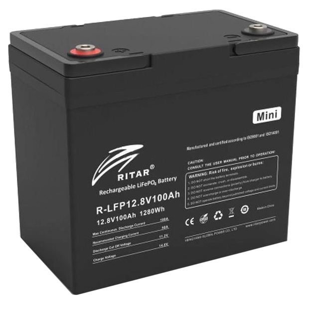 Літієва акумуляторна батарея · Ritar R-LFP12.8V100AH-MINI LiFePo4 12 В 100 A•год