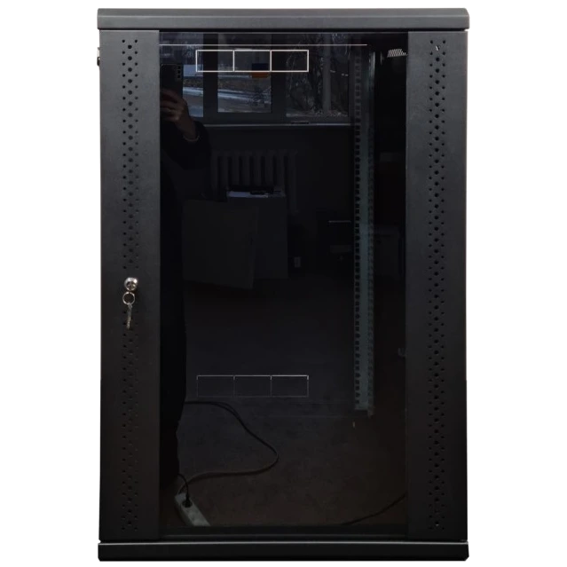Шафа · EServer 18U 600х500х907 скло, чорна