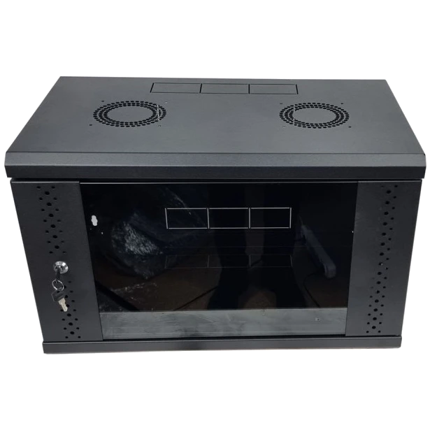 Шафа · EServer 6U 600х500х370 скло, чорна