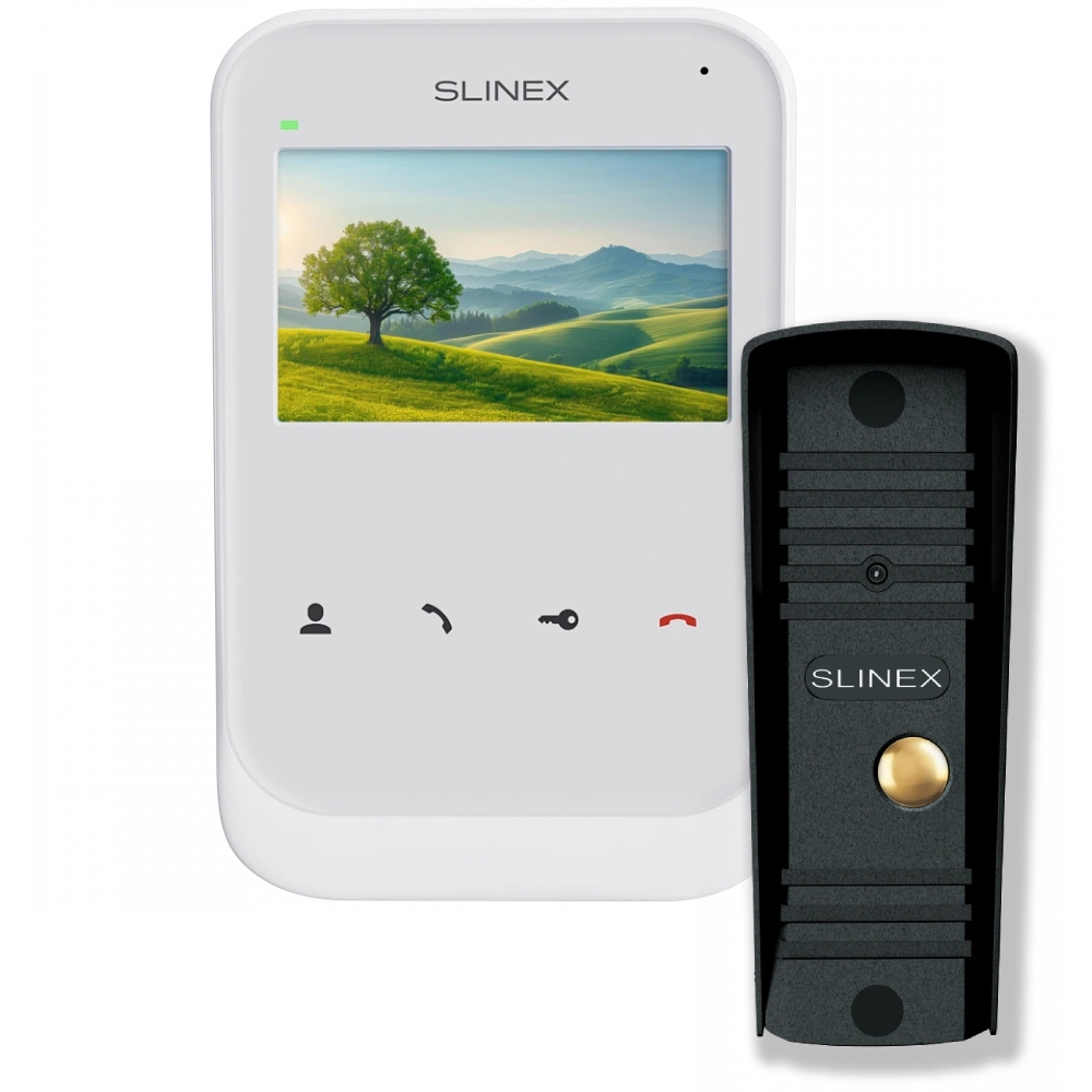 Комплект відеодомофон + панель виклику · Slinex SK-04 + ML-16HR black
