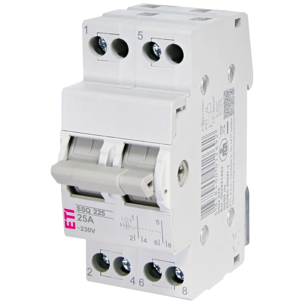 Перемикач навантаження · ЕТІ SSQ 225 "1-0-2" 2p 25A