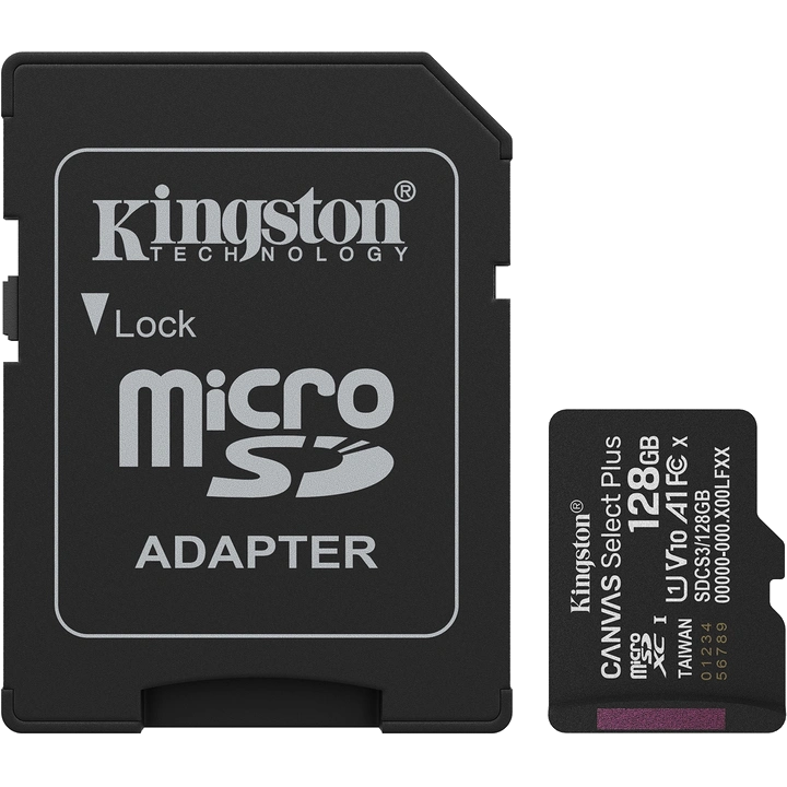 Карта пам'яті · Kingston microSD 128GB C10 UHS-I A1 V10 R150MB/s + SD