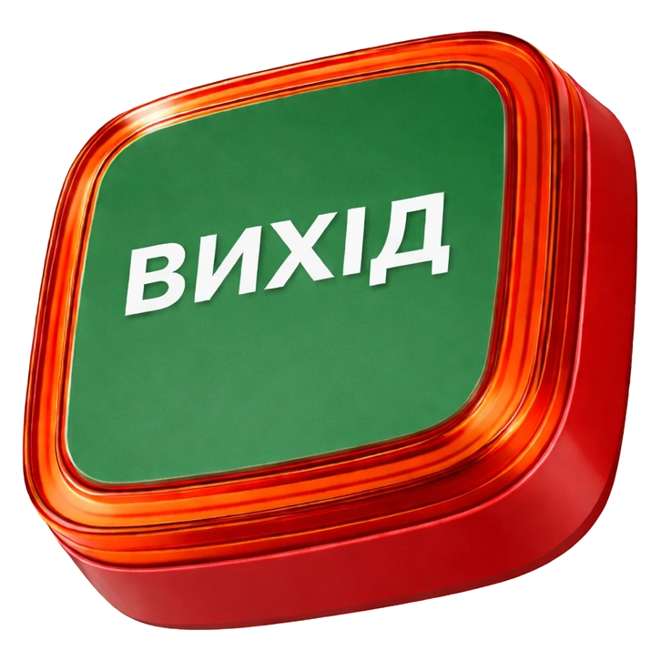 Cповіщувач · Ajax EN54 FireProtect (VAD) red пожежний світловий "ВИХІД"
