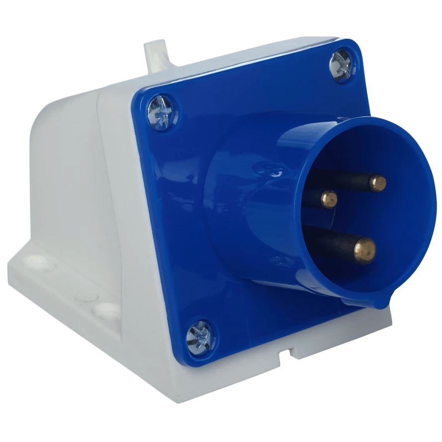 Розетка стаціонарна настінна · UEA 513 16А 220В 2Р+Е IP44