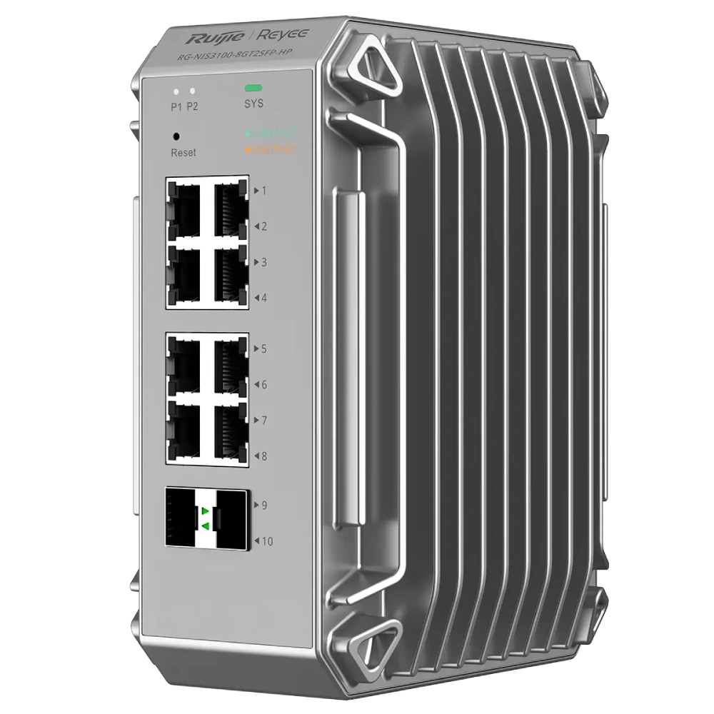 Комутатор 10 портів керований · Ruijie RG-NIS3100-8GT2SFP-HP