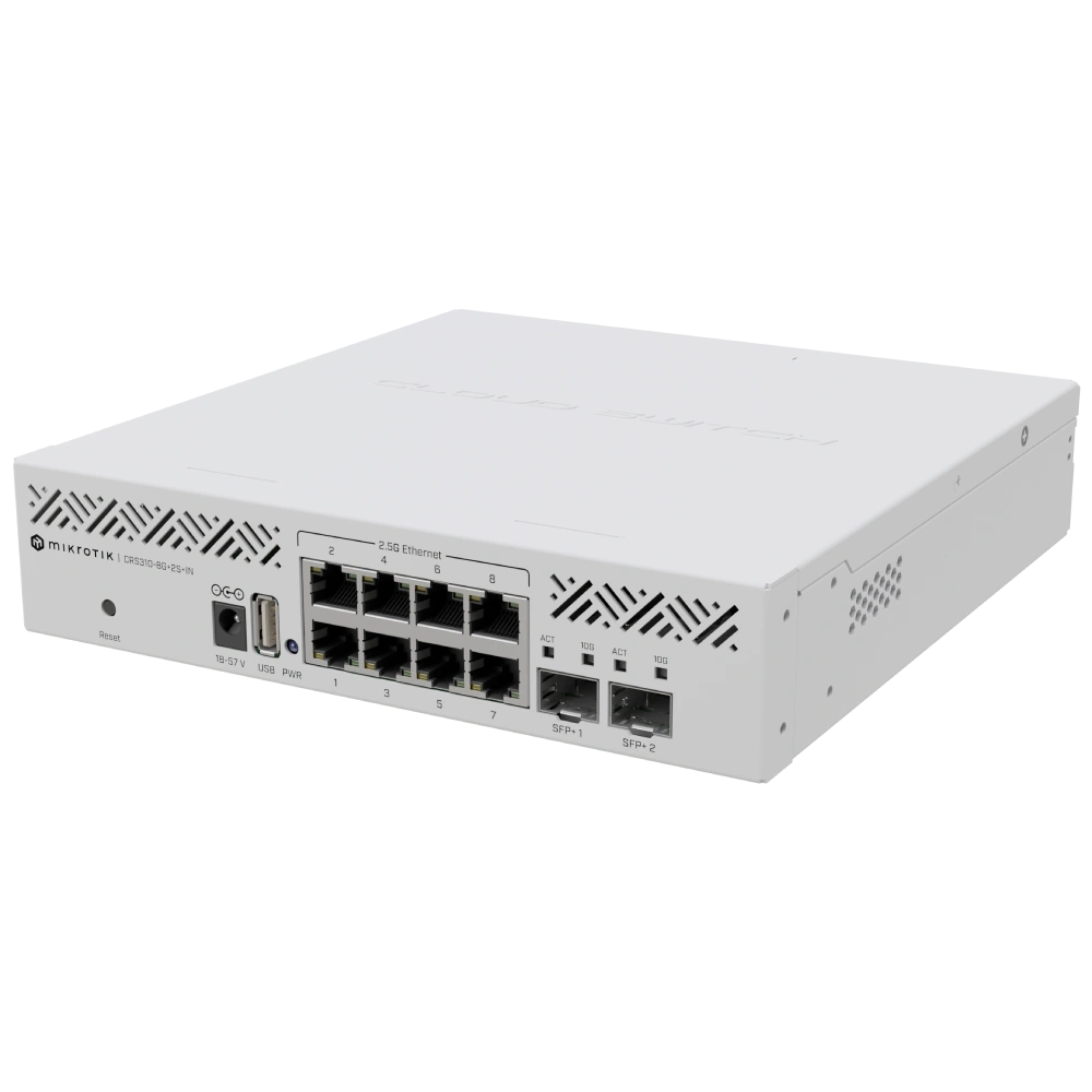 Комутатор 8 портів керований · MikroTik CRS310-8G+2S+IN