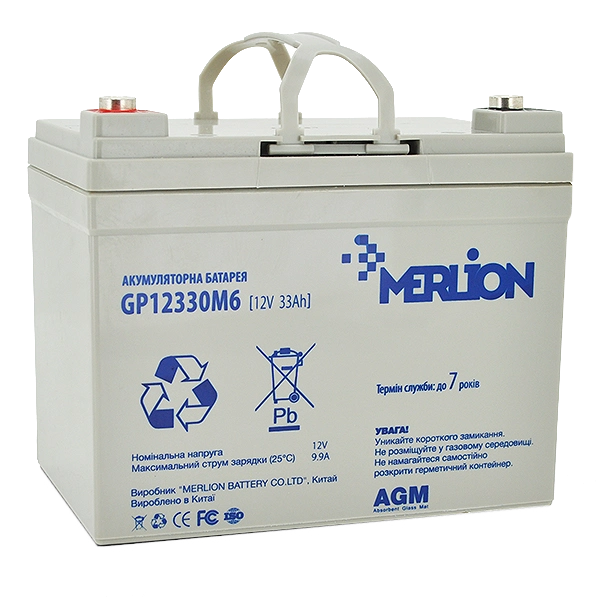 Акумуляторна батарея · MERLION AGM GP12330M6 12 V 33 Ah