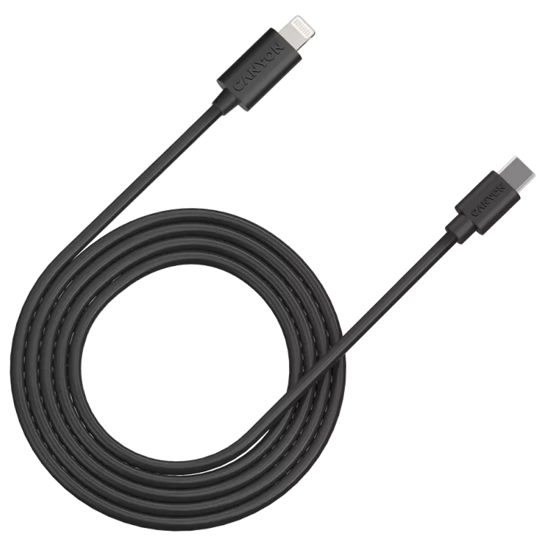 Кабель · Canyon CFI12B black (Lightning - USB-C ) 2м 20Вт
